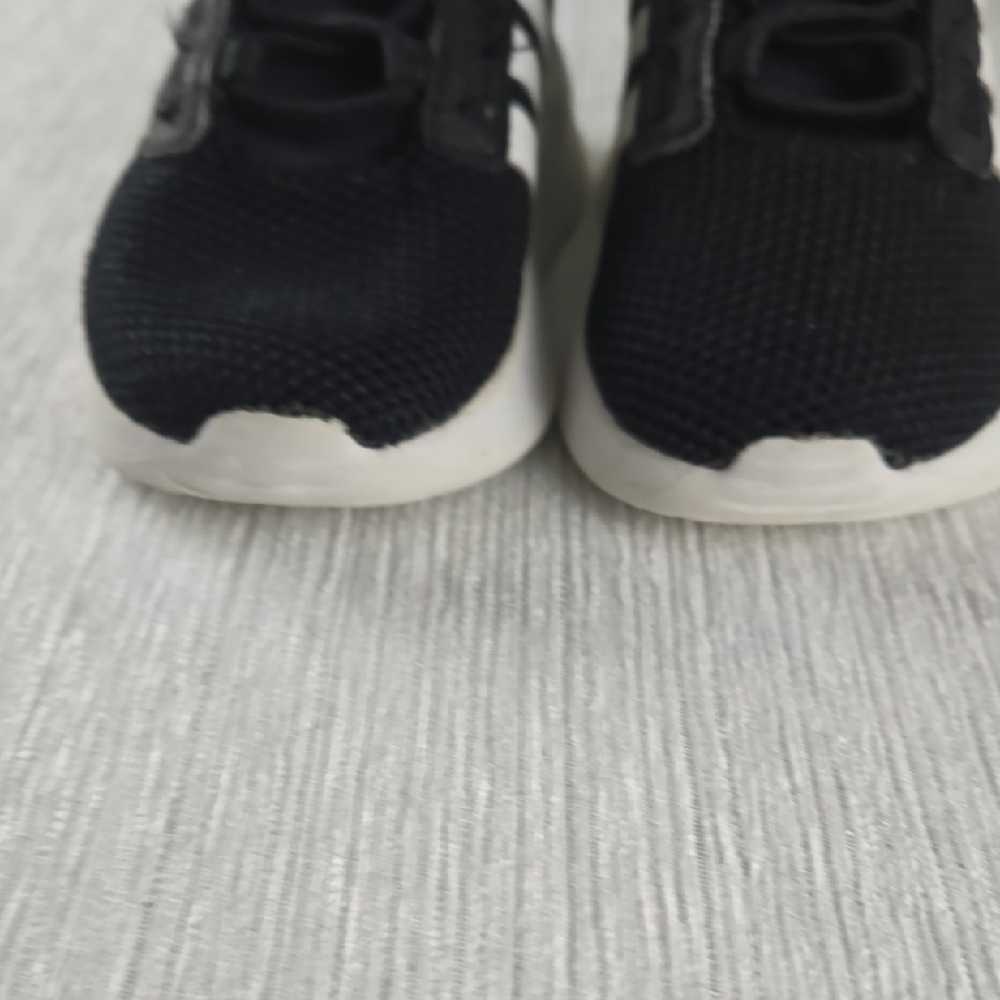 Kids Adidas Black White 3 Stripe‎ Mesh Sneakers Size 5K - Picture 6 of 15